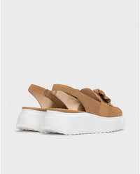 Wonders - Tan Suede Slingback Platforms