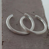 DNSK - Tula Chunky Silver Hoop Earings