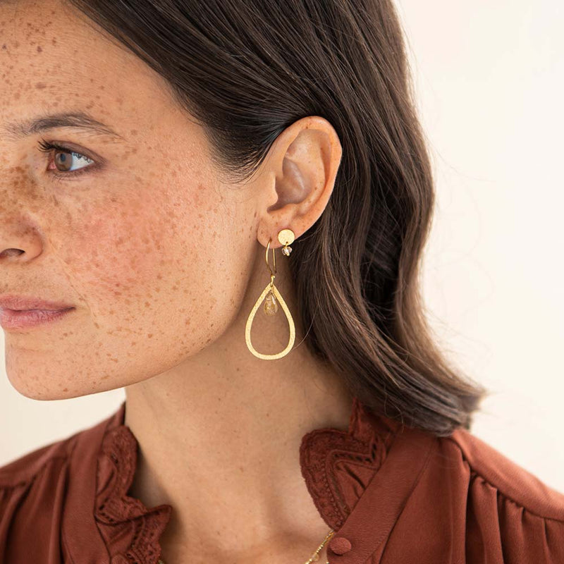 A Beautiful Story - Affection Citrine Gold Plated Earrings