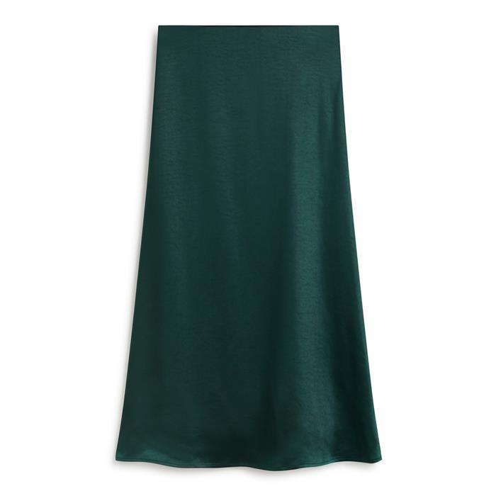 Andam -  Emerald Satin Skirt