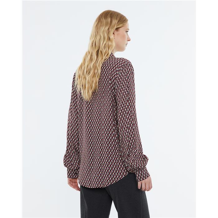 andam-burgundy-grey-geometric-print-shirt