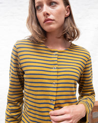 Bibico - Joss Jersey Cardigan - Mustard Stripe