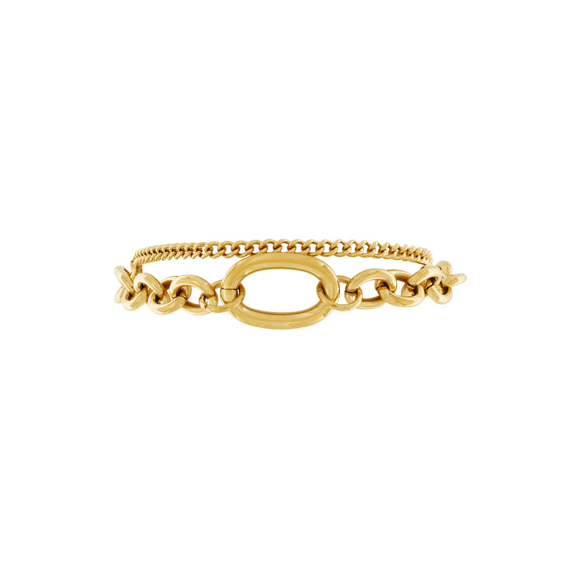 DNSK - Courage Layered Chunky Chain Bracelet in Gold