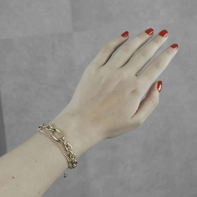 DNSK - Courage Layered Chunky Chain Bracelet in Gold