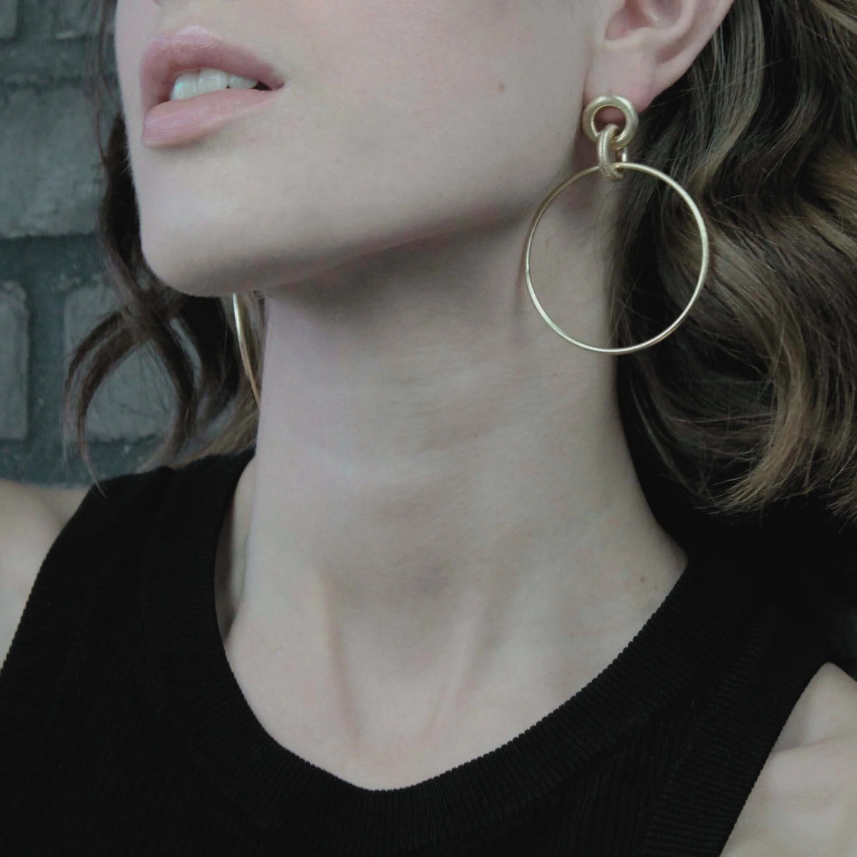 DNSK - Tula Statement Hoop Earrings in Gold