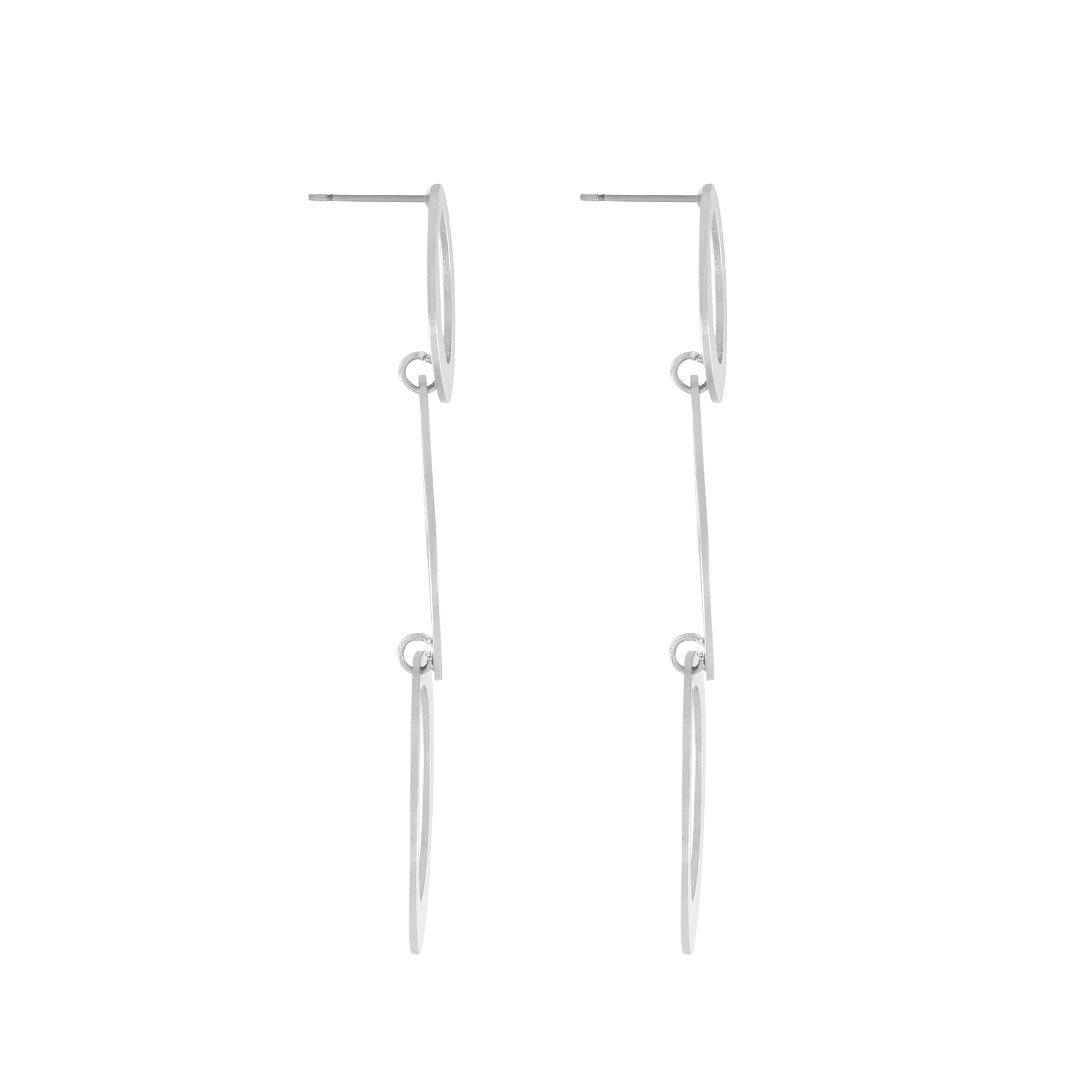 DNSK - Alaya Triple Circle Silver Earrings