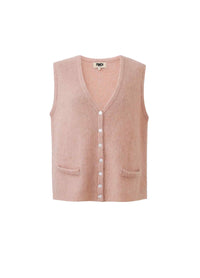 FRNCH-Women-s-Mohair-Blend-Meliza-Light-Pink-Cardigan-SS-CHM-25009-ROSEPALE-kings-road-fashions