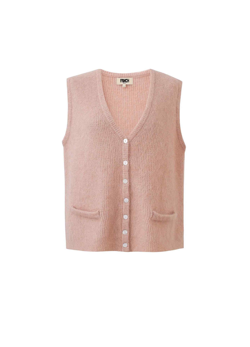 FRNCH-Women-s-Mohair-Blend-Meliza-Light-Pink-Cardigan-SS-CHM-25009-ROSEPALE-kings-road-fashions