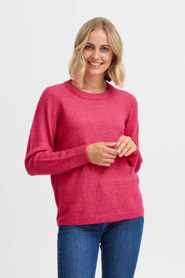 fransa-ellis-melange-crew-neck-jumper-beetroot