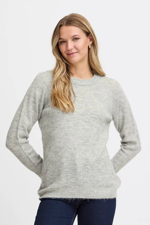 fransa-ellis-melange-crew-neck-jumper-grey