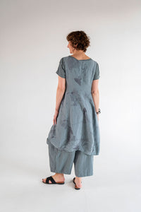 Grizas - Printed Grey Linen Dress