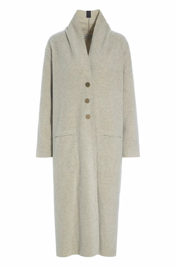 Henriette-Steffensen-HSCPH-Womens-Fleece-Long-Cardigan-Jacket-7162-Sand-SS25-Kings-Road-Fashions