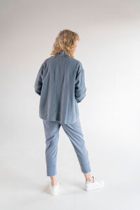 Vetono - Smokey Blue Slim Fit Trousers 8416-048