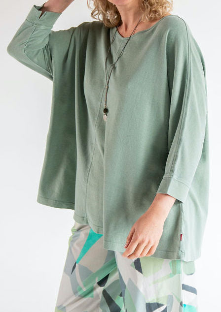 Vetono - Sage Green Oversized Shirt 8443-025