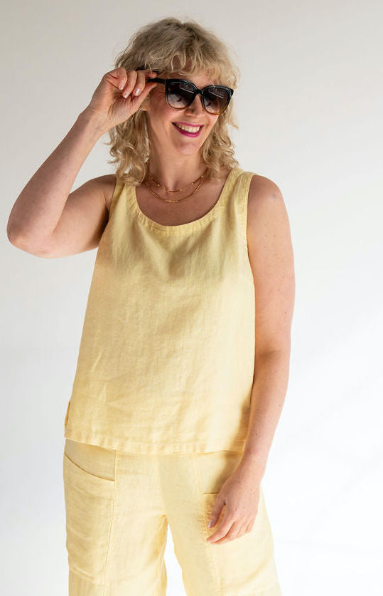 Vetono - Sunflower Yellow Linen Top 8401-015