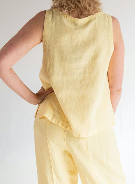 Vetono - Sunflower Yellow Linen Top 8401-015