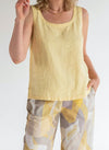 Vetono - Sunflower Yellow Linen Top 8401-015