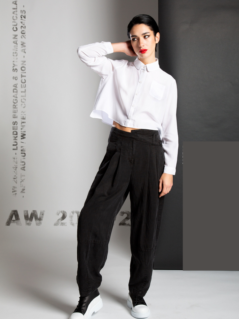 Lurdes Bergada - Front Pleat Twill Trousers