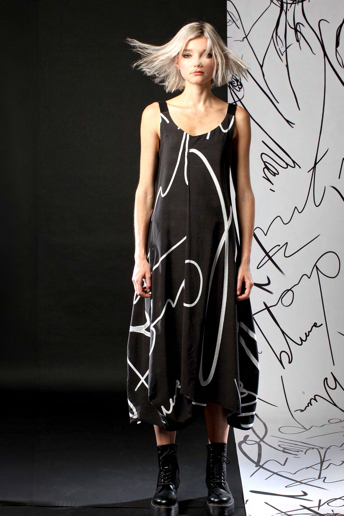 Lurdes Bergada Scribble Print Dress