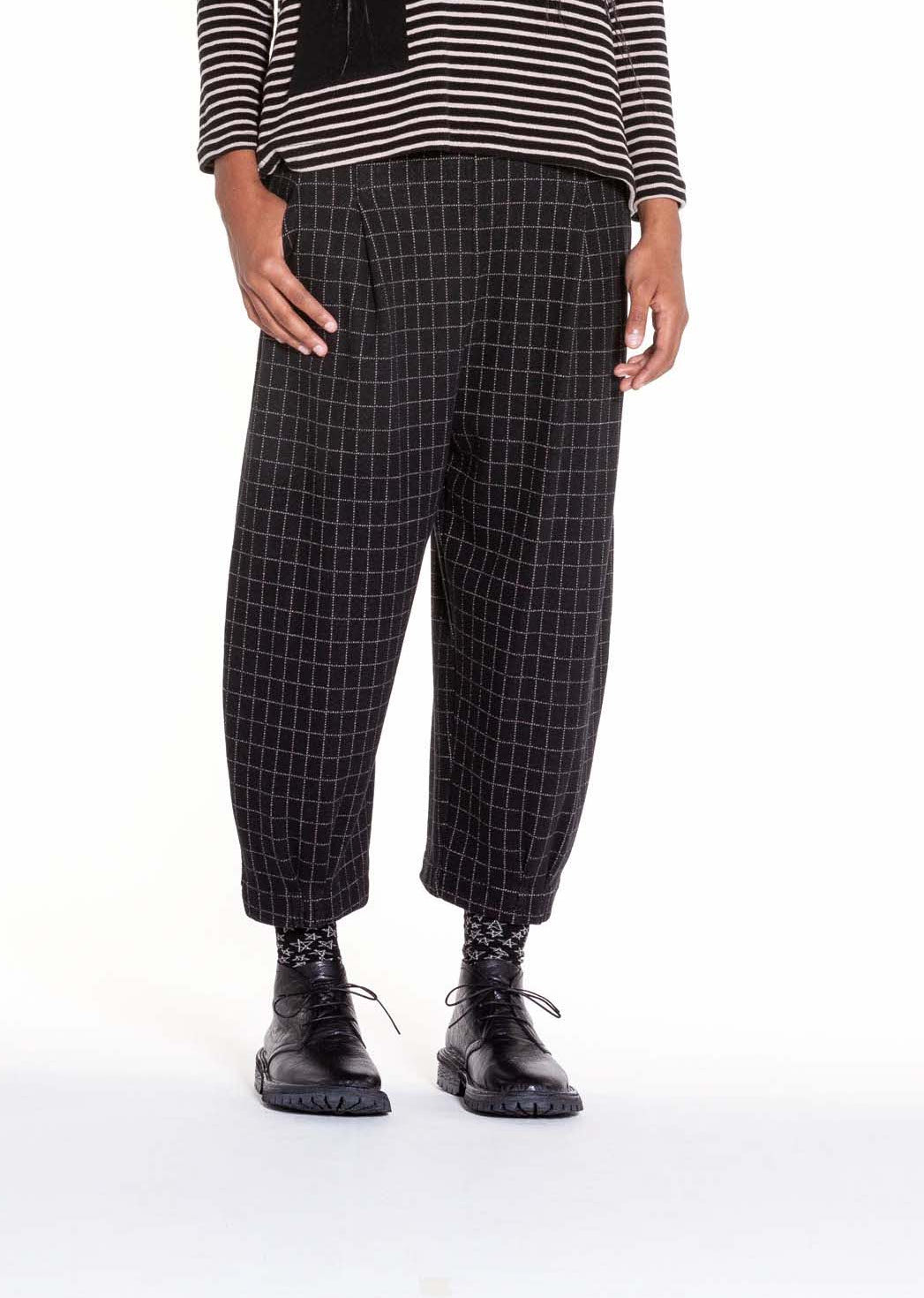 Mama B - Bianco Jacquard Check Pant