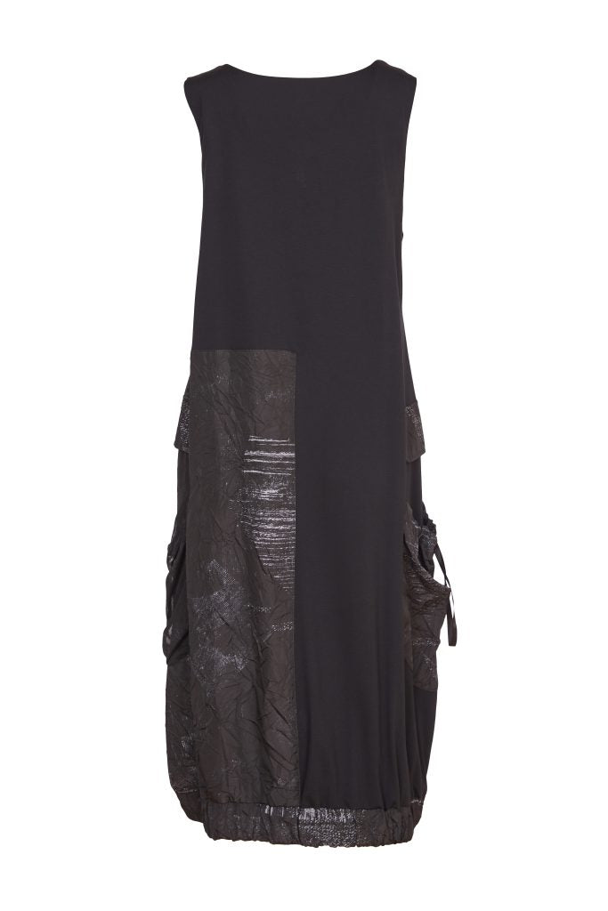 Naya - Sleeveless Dress With Print Panel + Pockets