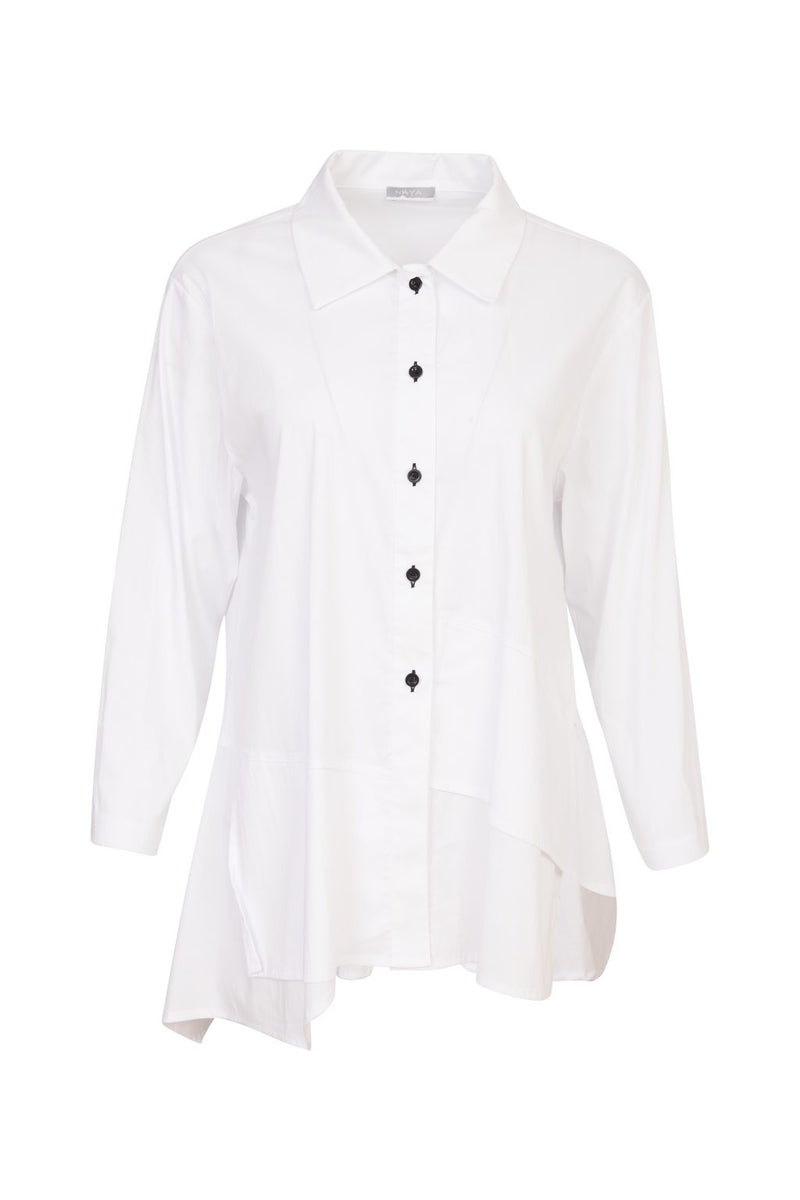 Naya - Cotton Blend Asymmetric Hem Shirt