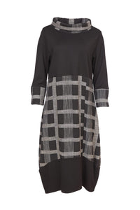 Naya - Cowl Neck Dress with Check