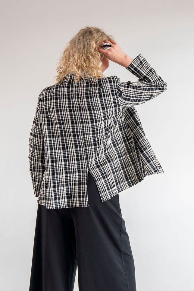 Neirami - Black Checked A-Line Jacket