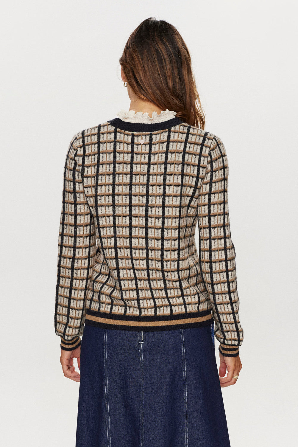 Numph - Tasia Frill Neck Waffle Jumper