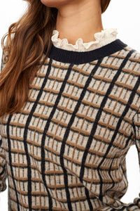 Numph - Tasia Frill Neck Waffle Jumper