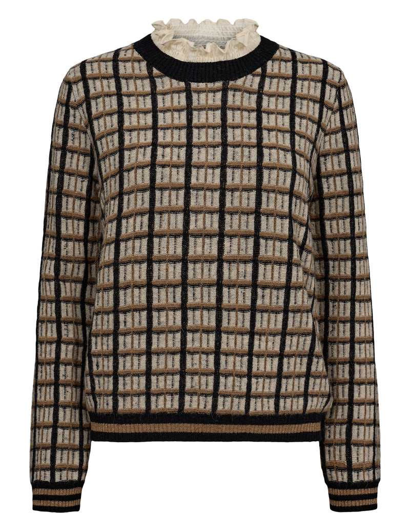 Numph - Tasia Frill Neck Waffle Jumper