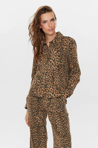 Numph - Nugigi Leopard Print Denim Jacket