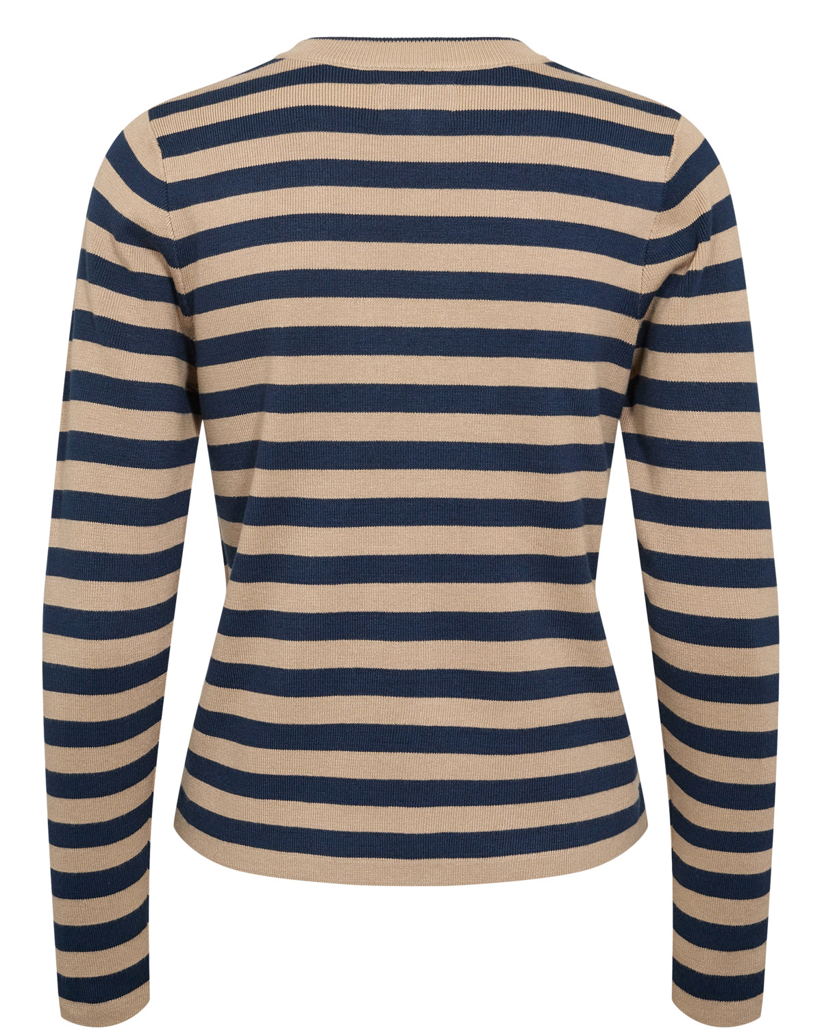 Numph - Camel & Navy Stripy Pullover