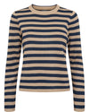 Numph - Camel & Navy Stripy Pullover