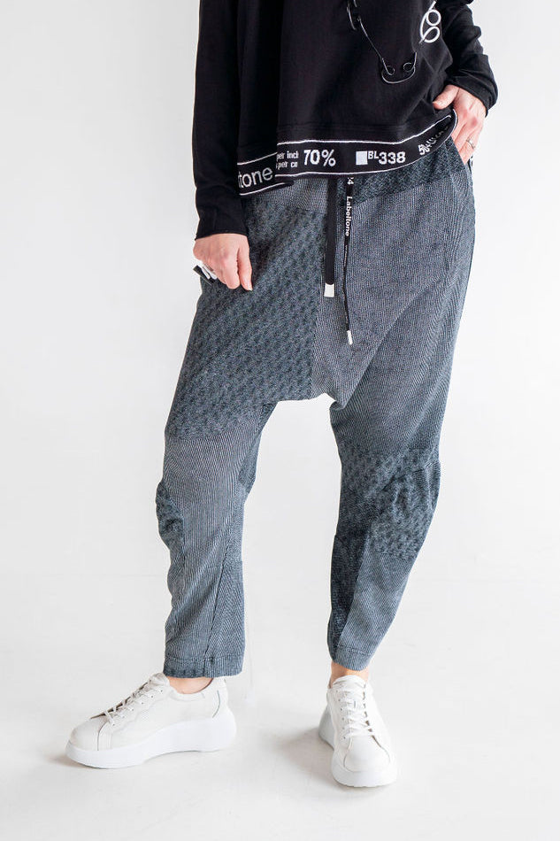 Rundholz Black Label Printed Drop Crotch Pant Black