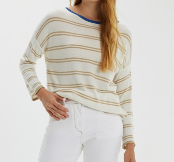 Andam - Beige Stripe Sweater