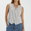 Andam - Blue Striped Chaleco Waistcoat