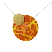 Silky Moons- Silk Pendant Necklace