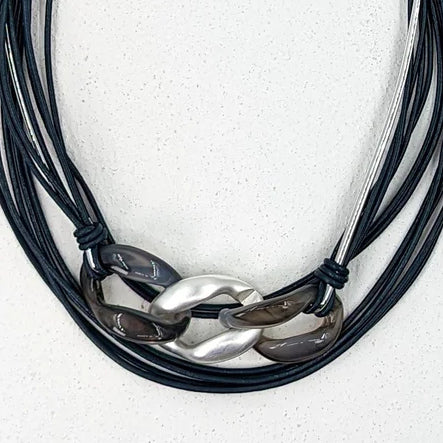 Dark Blue Chunky Chain Link Necklace