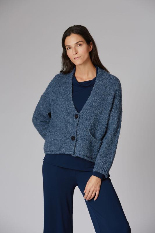 Boucle knit cardigan hotsell