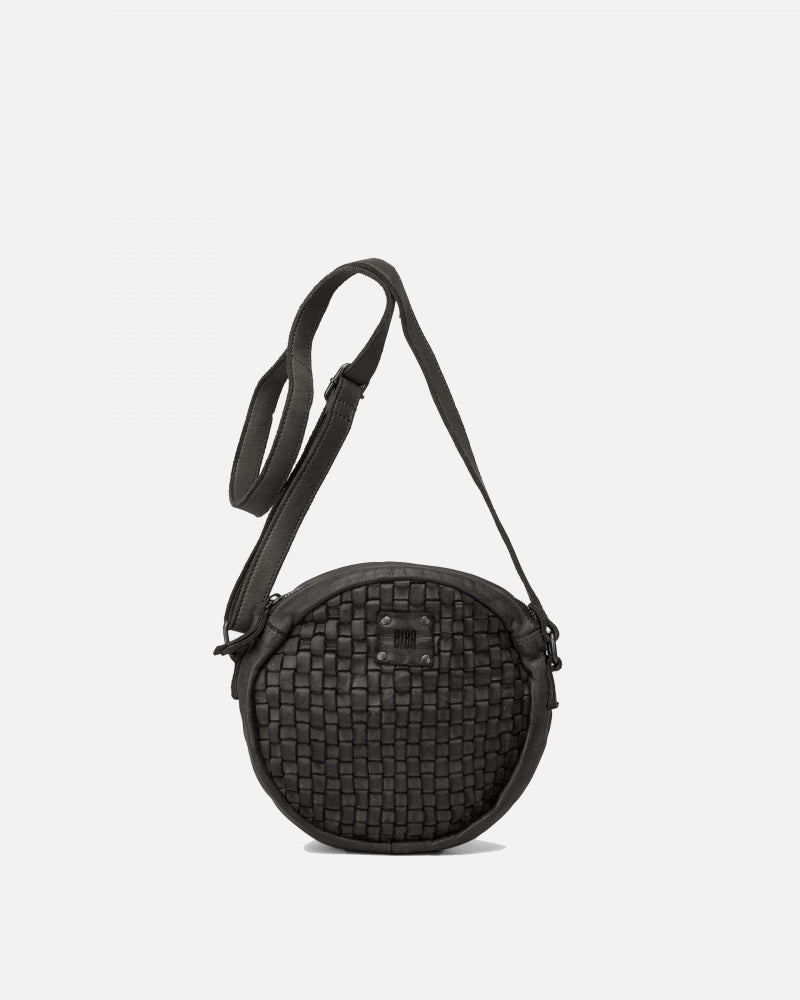 Biba Leather Braided Round Cross Body Bag