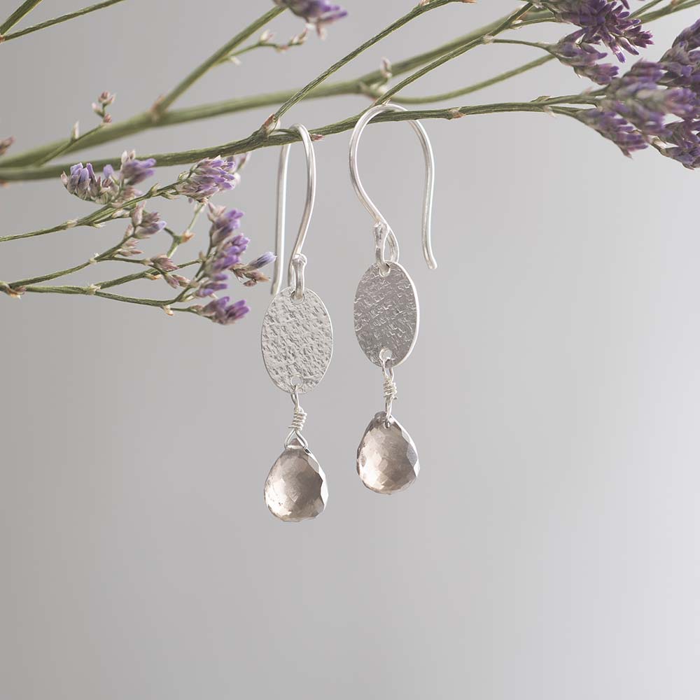 A Beautiful Story - Hopeful Smokey Quartz Silver Earrings