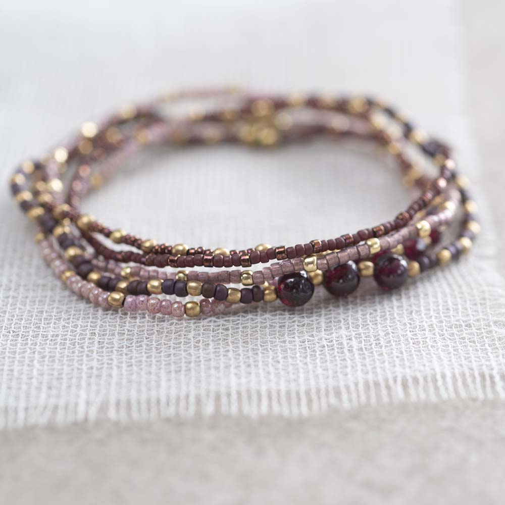 A Beautiful Story - Together Garnet Gold Bracelet