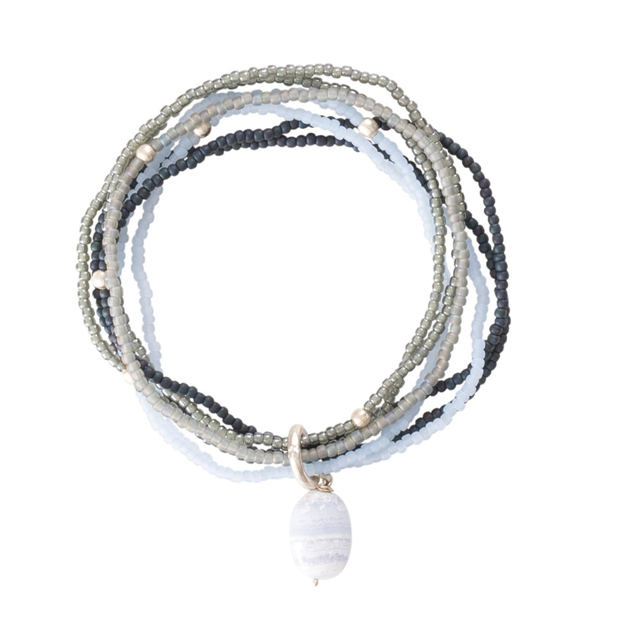 A Beautiful Story - Nirmala Blue Lace Agate Silver Bracelet